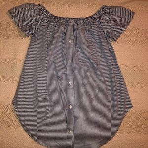 Truth nyc striped off the shoulder top